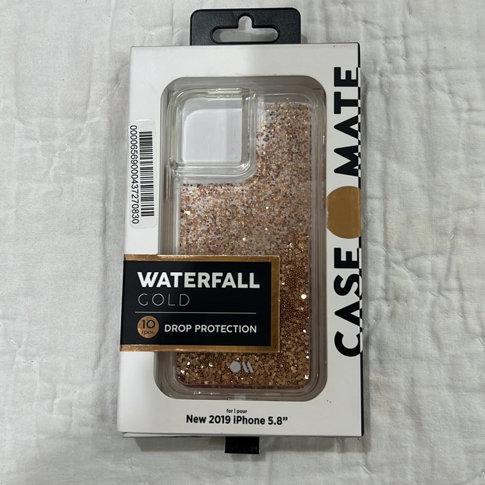 Brand new in box Case Mate Gold Waterfall iPhone case 5.8”